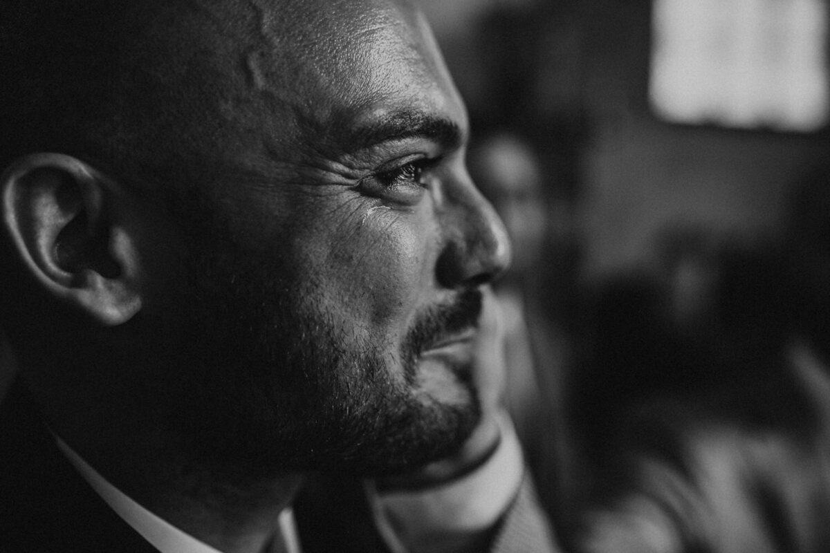 A groom moved to tears on his wedding day